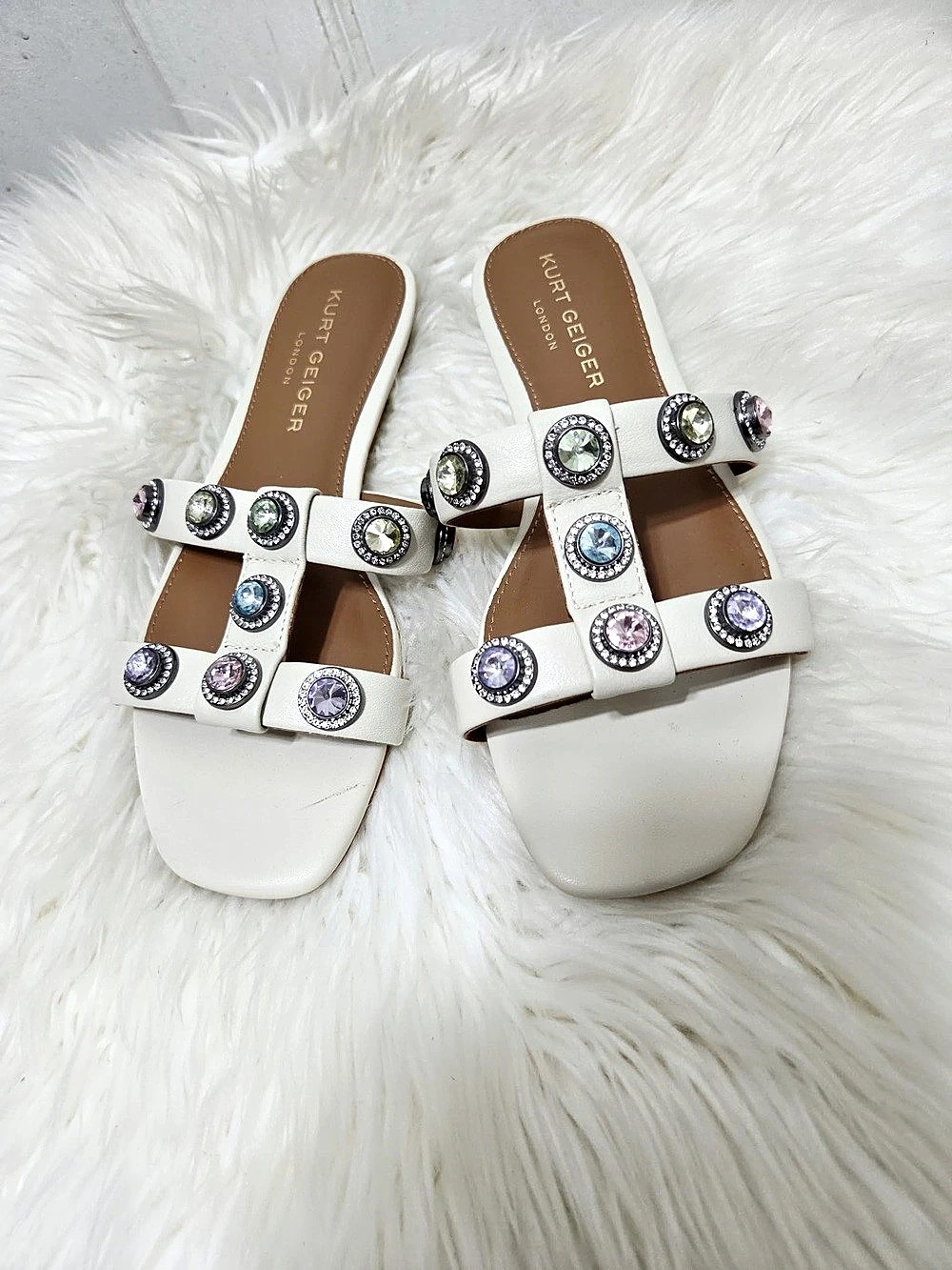 Kurt Geiger London Embellished White Sandals